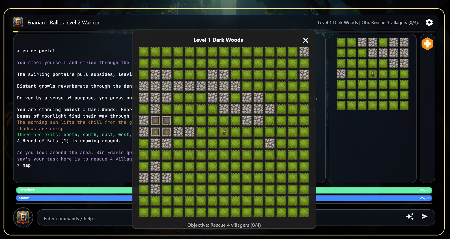 Desktop client — Tower Refuge map overlay